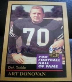 1991 Pro Football HOF Art Donovan, 1of2