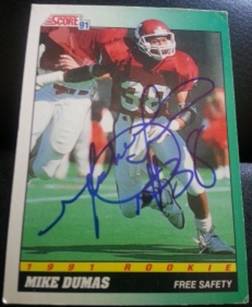 1991 Score Rookie Mike Dumas, 1of2