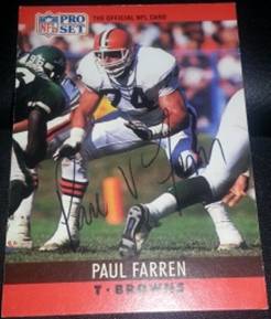 1990 Pro Set Paul Farren, 1of2