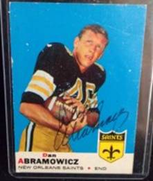 1969 Dan Abramowicz signed card, 1of2