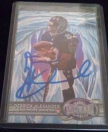 1997 Derrick Alexander signed card, 1of2