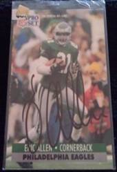 1991 Eric Allen signed card, 1of2