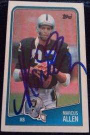 1988 Topps Marcus Allen signed card, 1of2