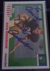 2005 Dick Anderson signed 'To Daniel' card, 1of2