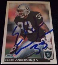 1992 Eddie Anderson signed card, 1of2