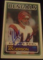 1983 Ken Anderson signed card, 1of2