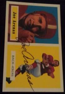 1957 Reprint Joe Arenas signed card, 1of2