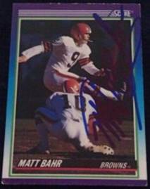 1990 Score Matt Bahr signed card, 1of2