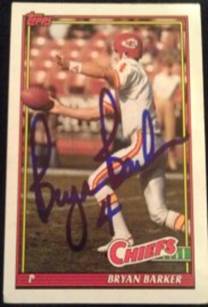 1991Topps Bryan Barker signed card, 1of2