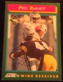 1992 Score Fred Barnett signed card, 1of2