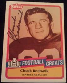 1989 Swell Chuck Bednarik signed card, 1of2