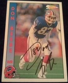 1992 Don Beebe signed card, 1of2