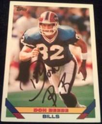 1993 Don Beebe signed card, 1of2