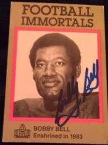 1983 Football Immortals Bobby Bell signed card, 1of2