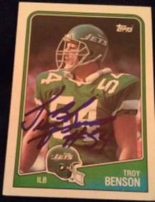 1988 Topps Troy Benson signed card, 1of2