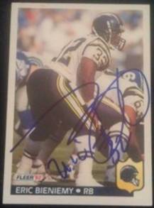 1992 Fleer Eric Bieneimy signed card, 1of2