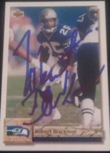 1992 Upper Deck Robert Blackmon signed card, 1of2