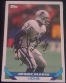 1993 Topps Bennie Blades signed card, 1of2