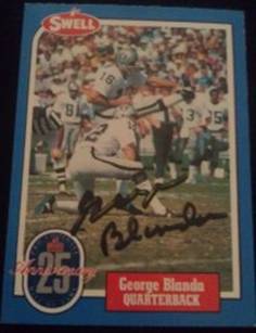 1988 Swell George Blanda signed card, 1of2