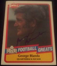 1989 Swell George Blanda signed card, 1of2