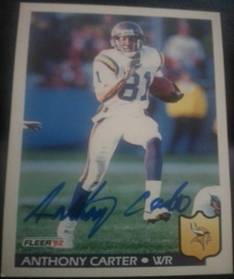 1992 Fleer Anthony Carter, 1of2