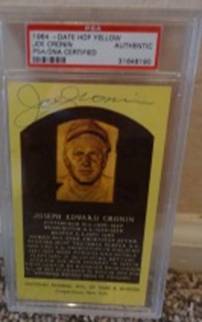 Joe Cronin Certified & Slabbed, PSA Authentic