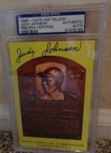 Judy Johnson Yellow HOF card Certified & Slabbed, PSA Authentic
