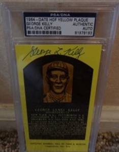 George L. Kelly Yellow HOF Card Certified & Slabbed, PSA Authentic