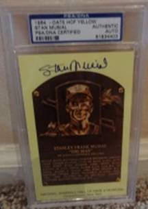 Stan Musial Yellow HOF Card Certified & Slabbed, PSA Authentic
