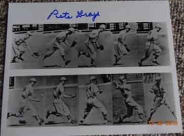 signed Pete Gray  8x10 photo